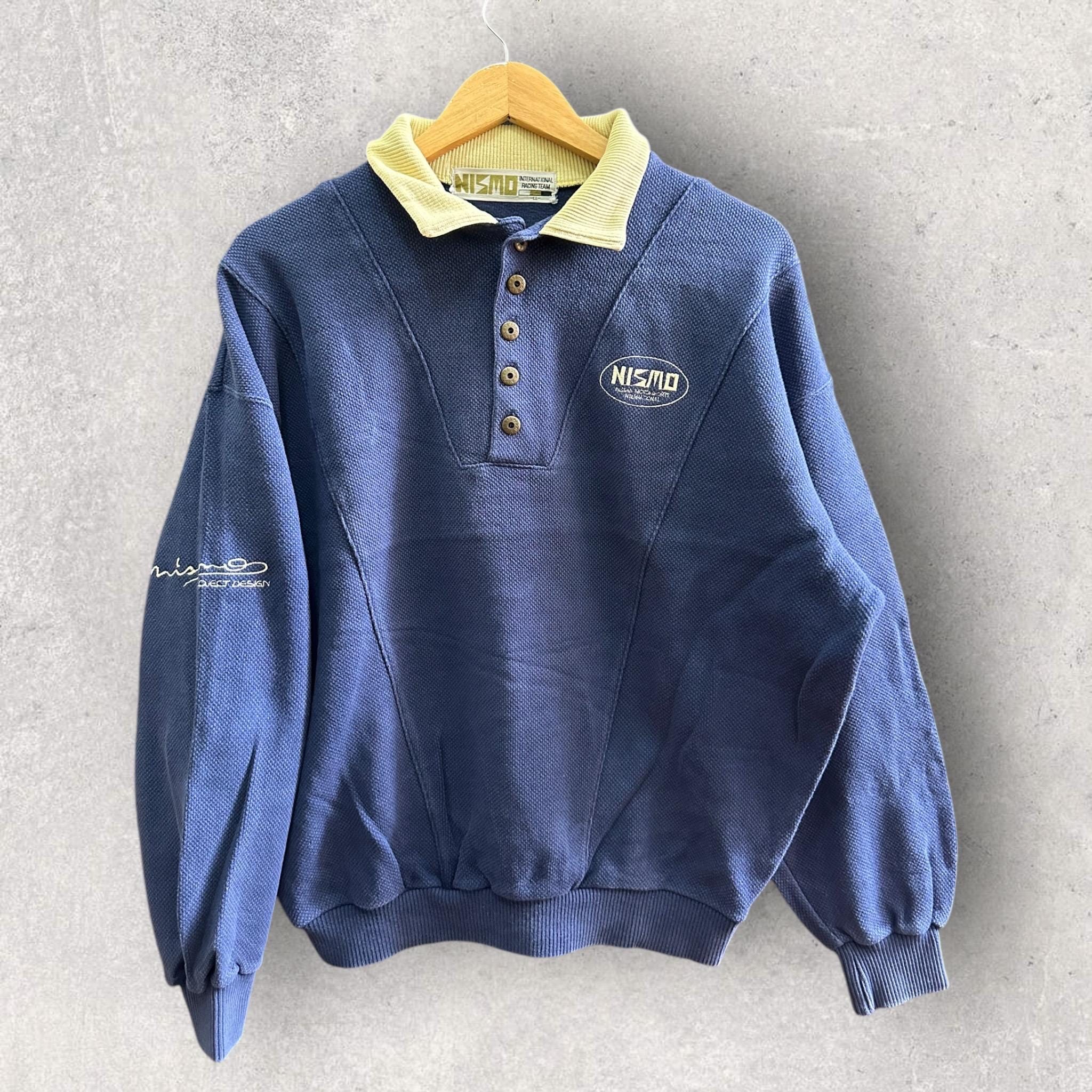 Vintage 80’s Nismo Nissan OLD Logo JDM Blue Navy Sweatshirt Jacket Size L