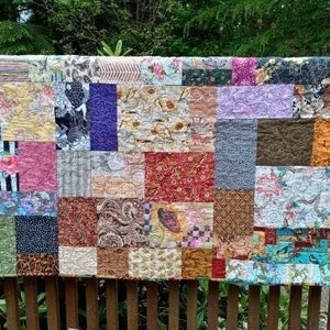 Patchwork Lap Quilt Boho Scrap Quilt Cottage Chic