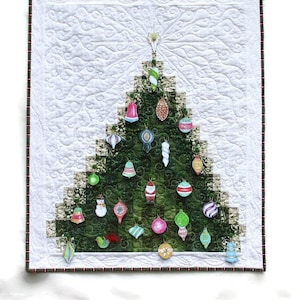 Pattern for Quilted Advent Calendar Ornament Print Included Christmas Tree  Wall Hanging Bargello Christmas Tree Quilt