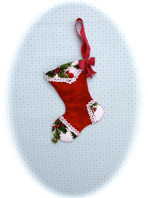 Mini Christmas Stocking Gift Card Holder Traditional Red ...