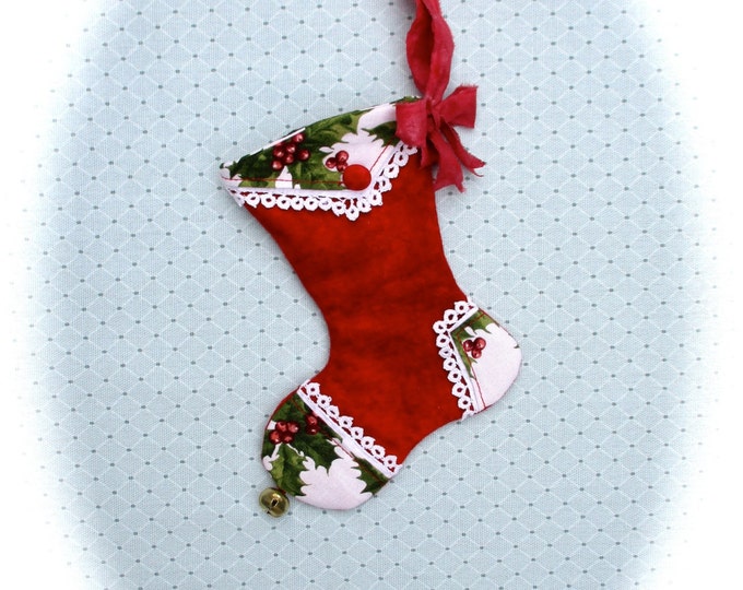 Mini Christmas Stocking Gift Card Holder Traditional Red and Etsy