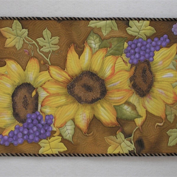 Sunflower Table Runner Hand Painted Art Quilt