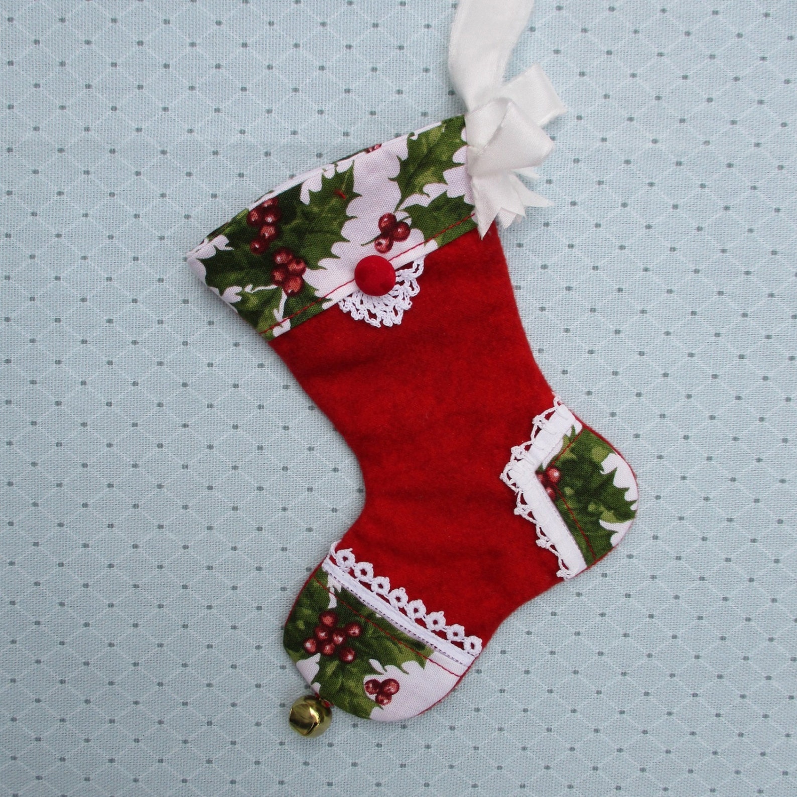 Mini Christmas Stocking Gift Card Holder Traditional Red and Etsy