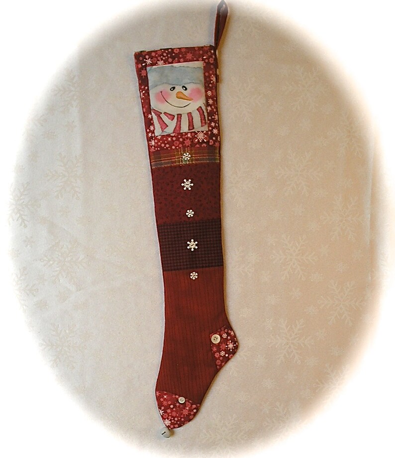 Little Boy Hand Painted Snowman Christmas Stocking Red | Etsy