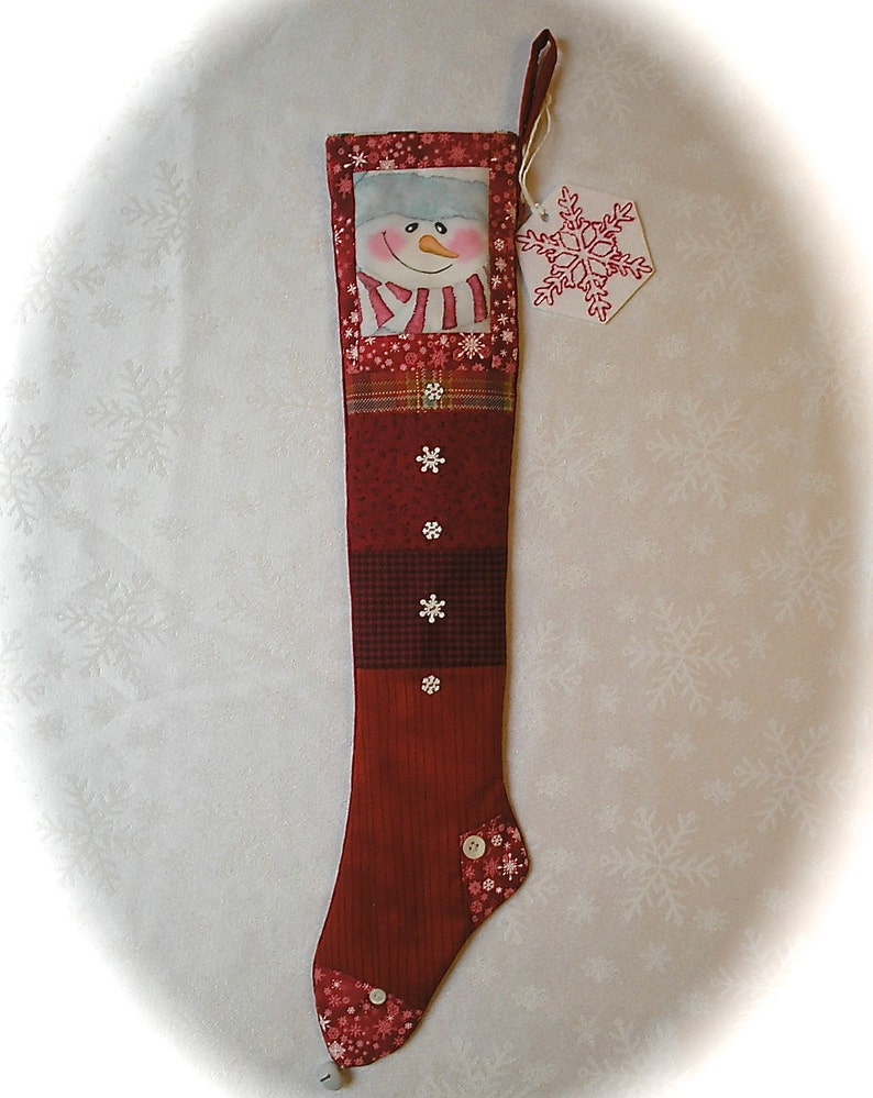 Little Boy Hand Painted Snowman Christmas Stocking Red | Etsy