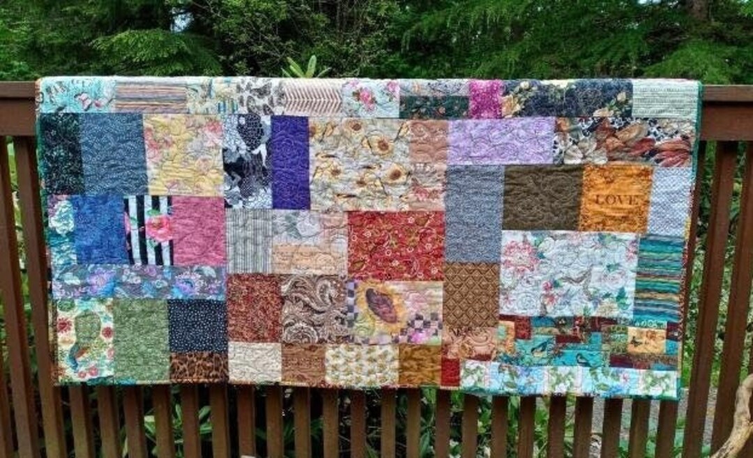 Patchwork Lap Quilt Boho Scrap Quilt Cottage Chic - Etsy