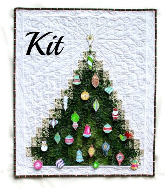 Kit to make a bargello Christmas Tree advent calendar quilted wall hanging