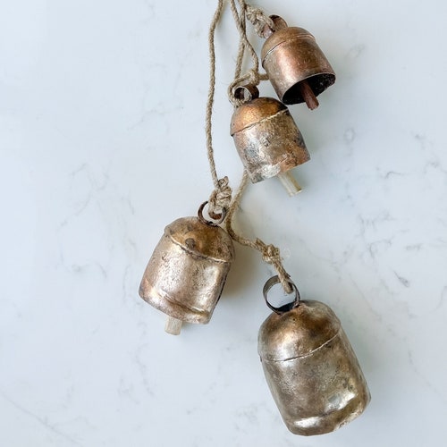 Rustic Gold Bells Wreath Hanger Christmas Holiday Decor Etsy