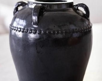 Grey Glazed Vase with Handles