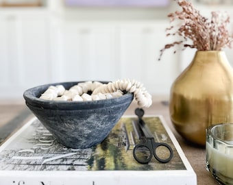 Black Cement Bowl | Planter | Pot