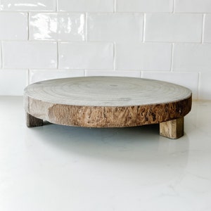 Paulownia Wood Riser Grey or Natural Small or Medium Decorative Tray Home Decor Kitchen Accent Medium Grey - 12 Zoll