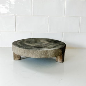 Paulownia Wood Riser Grey or Natural Small or Medium Decorative Tray Home Decor Kitchen Accent Small Grey - 7 Zoll