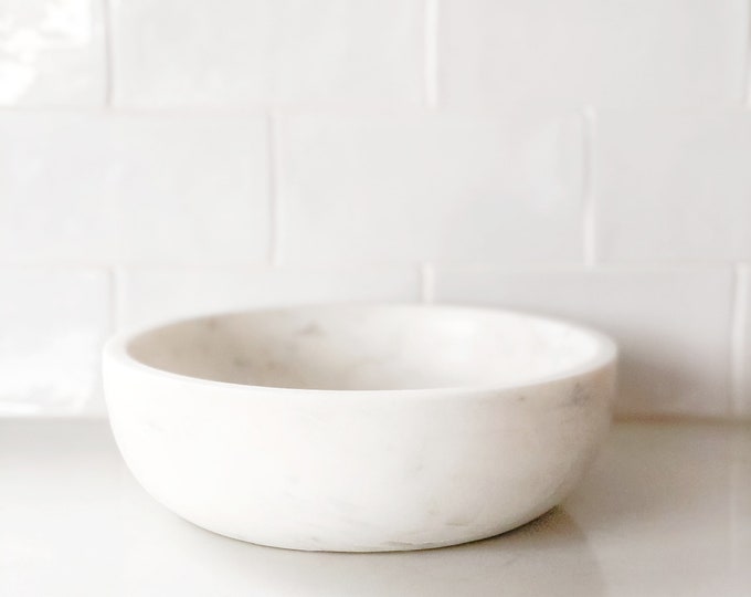 White Marble Bowl Large Natural Stone Home Decor Smudge Pot Incense