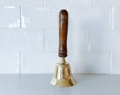 Brass and Wooden Alter Bell | Hand Bell | School Bell | Dinner Bell | 8" | Farmhouse Home Decor | Il_170x135