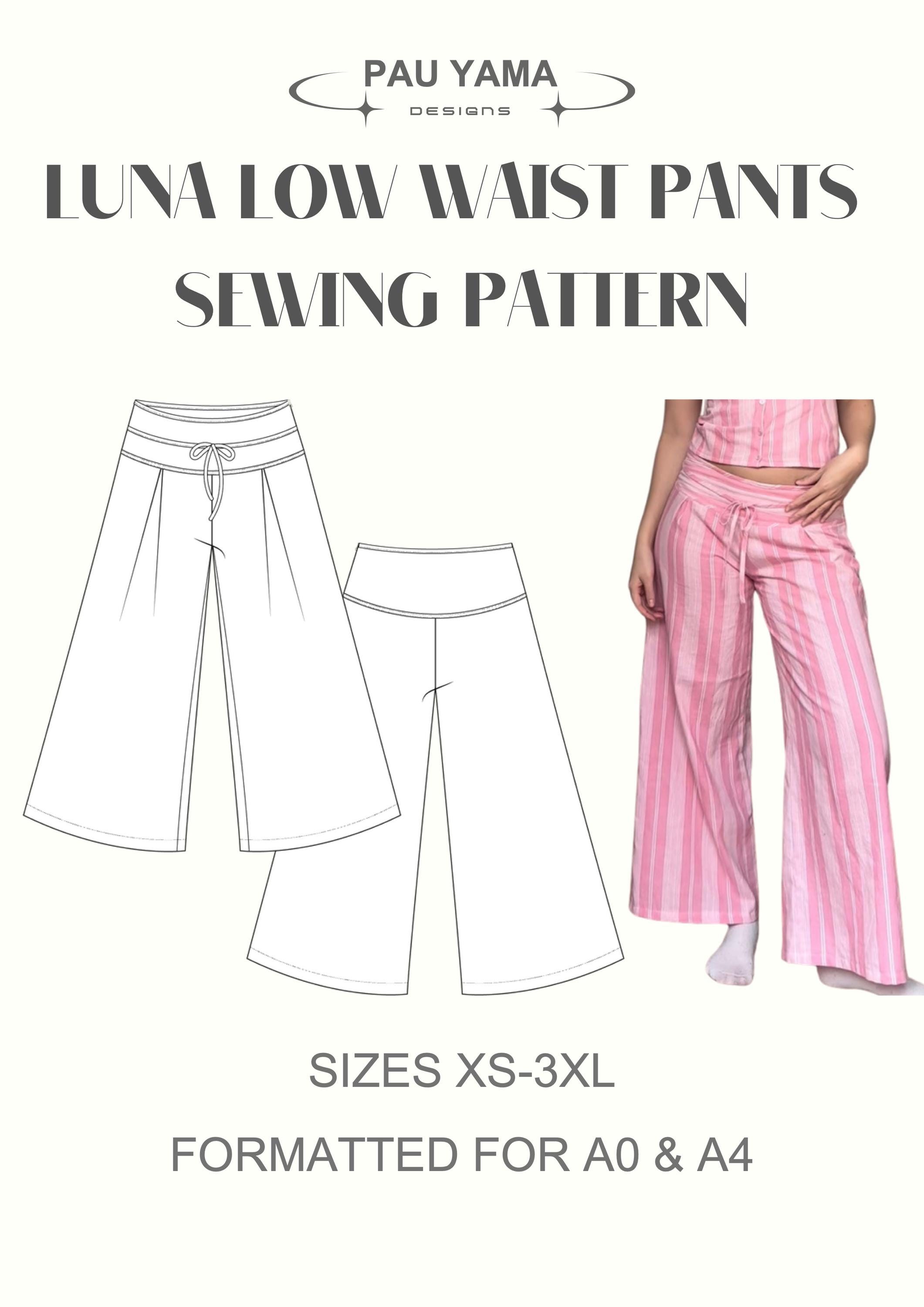 国内発送 Pattern Sewing Pants Waist Low Luna | Sewing PDF Digital パンツ