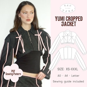 Naaipatroon Yumi bijgesneden bolerojack | Strikdetail (digitale pdf)