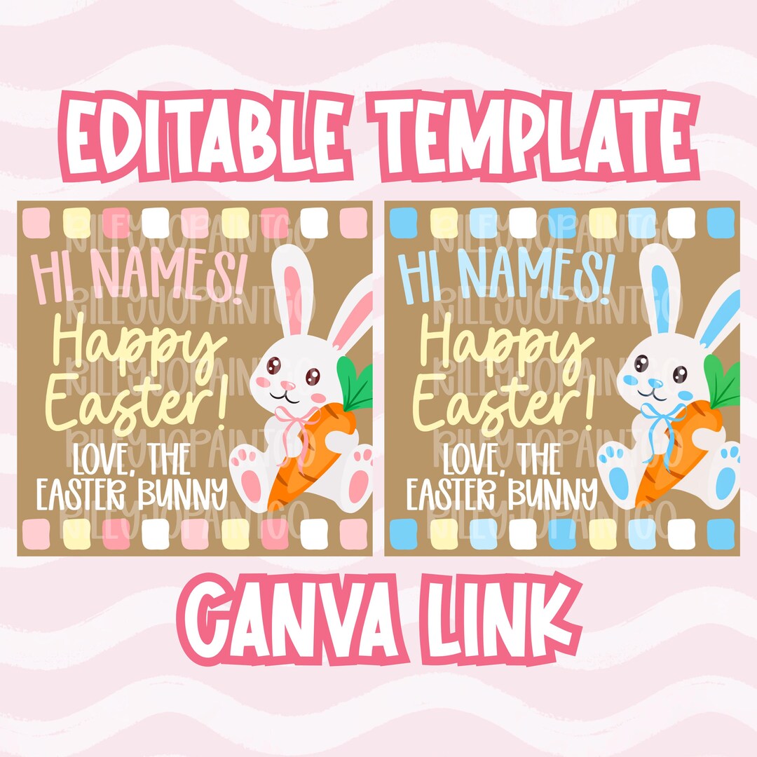 Easter Bunny Letter Minis Editable Banner Bundle - Digital Canva Link ...