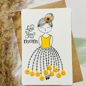 Sentimiento del Día de la Madre: Adorable tarjeta de recuerdo hecha a mano y regalo para mamá, Linda tarjeta del Día de la Madre, Tarjeta de recuerdo del Día de la Madre