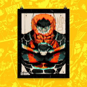 Kaiju No 8 Grunge Anime Art Poster