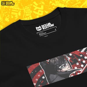 Persona 5 City Pop Joker Trickster Unisex Premium Schwarz T-Shirt