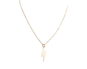 Lightning Bolt Necklace - 14k gold filled handcrafted cute dainty charm trendy handmade layering jewelry for young women