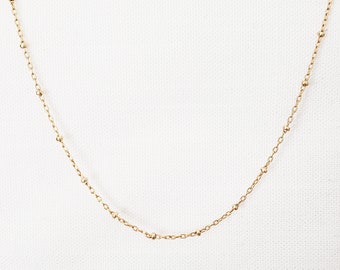 Gold Satellite Chain Necklace - 14k gold filled handmade choker necklace gift for her holiday layering jewelry by Aden and Claire