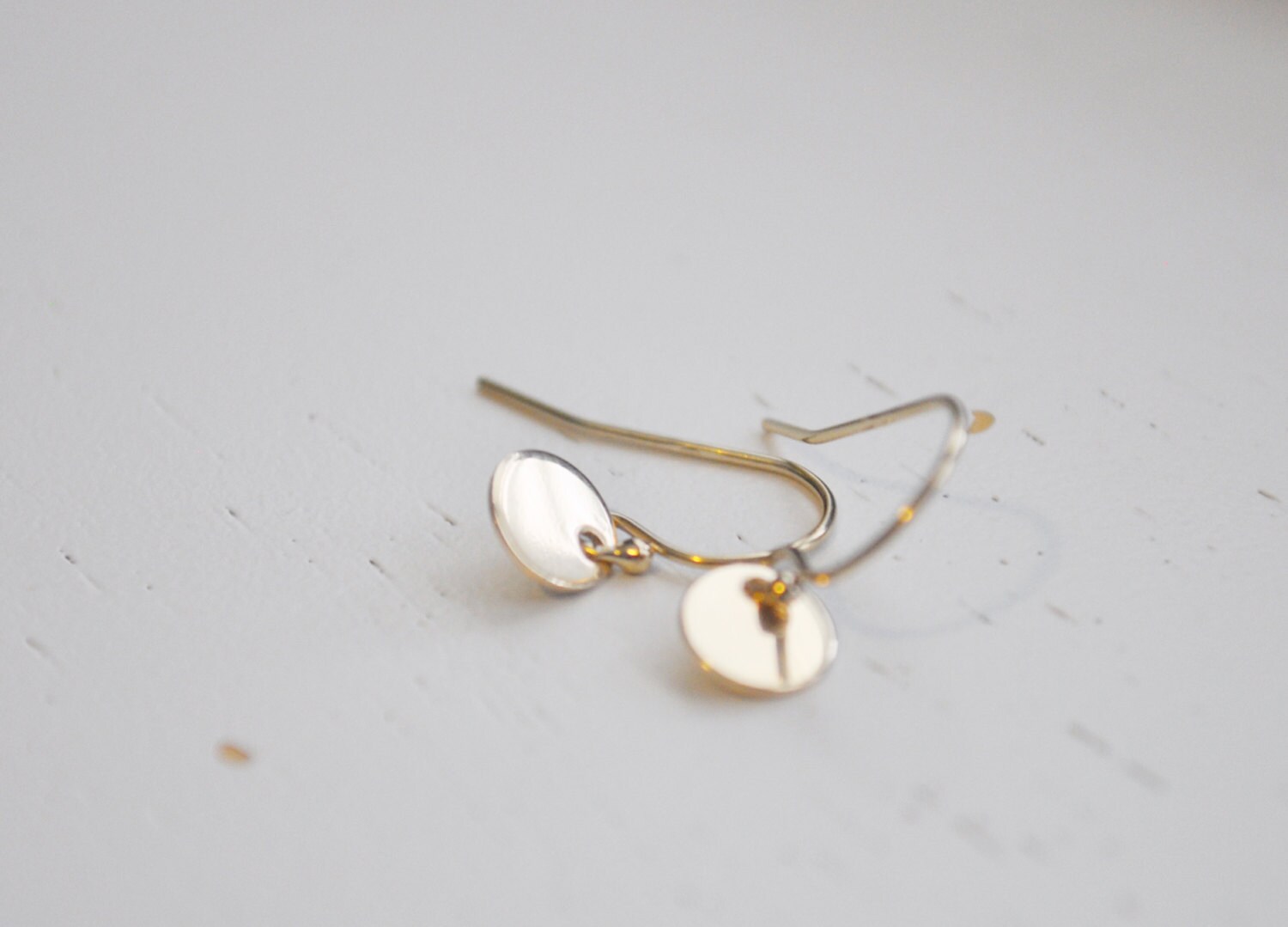Gold Dot Earrings Tiny Smooth Gold Filled Disc Small Circle Etsy