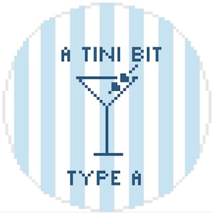 Tini Bit Type A 4x4 18 mesh  Needlepoint chart - blue series digital download PDF
