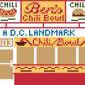 DC Needlepoint chart - Ben’s Chili Bowl digital download PDF