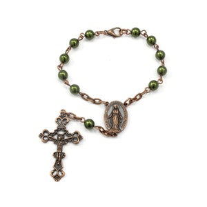 Car Rosary, Pocket Rosary, One Decade, You Choose Pearl Color and Clasp, Catholic Rosary, Mini Rosary, Religious Gift, Auto Rosary
