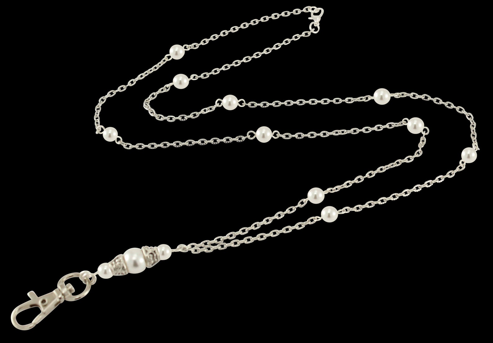 Lanyard ID Badge Holder Necklace Lanyard Pearl Lanyard Key Etsy