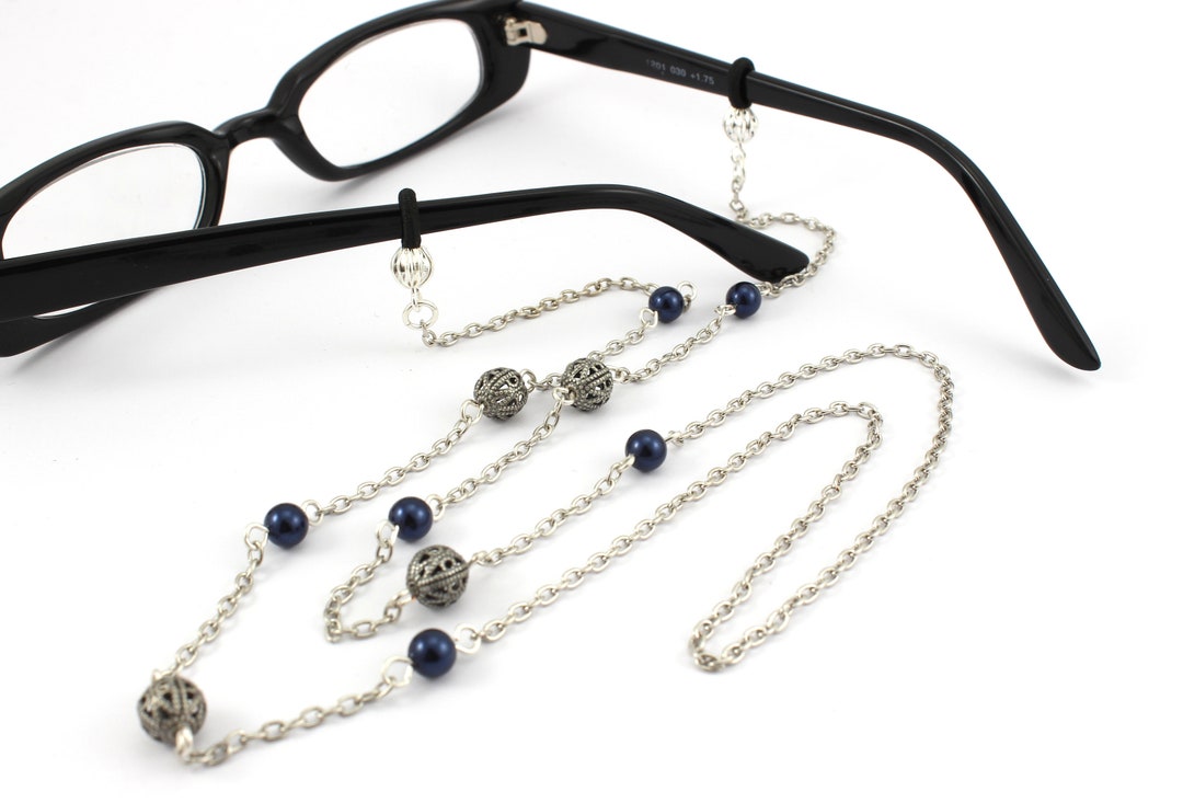 Women's Eyeglass Chain With Pearls, Pearl Eyeglass Holder, Eyeglass