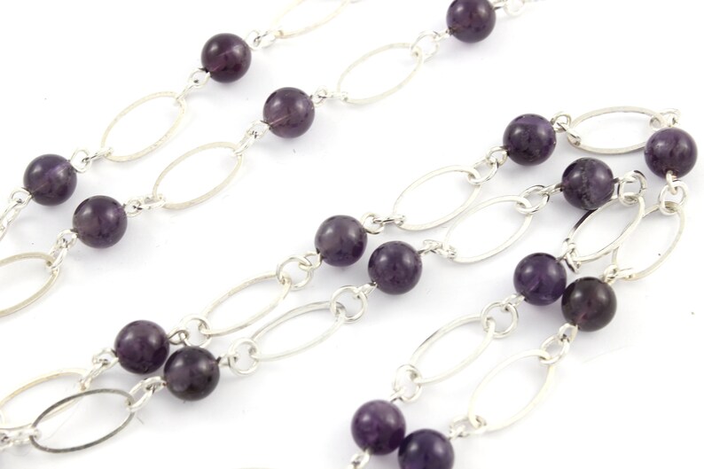 Lanyard Necklace ID Badge with Silver Tree of Life and Amethyst Gemstones Pretty Keychain Teacher Gift