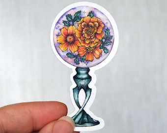 Mystical Marigold Sticker, Vinyl Sticker, Botanical Sticker, Sticker For Laptop, Flower Sticker, Floral Sticker, Kindra Keitel