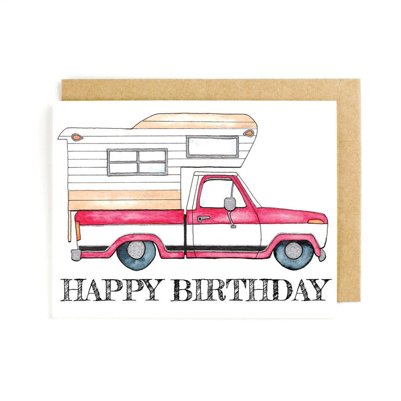 Wohnmobil Geburtstag Karte Retro Vintage niedlich Fahrtwind Etsy