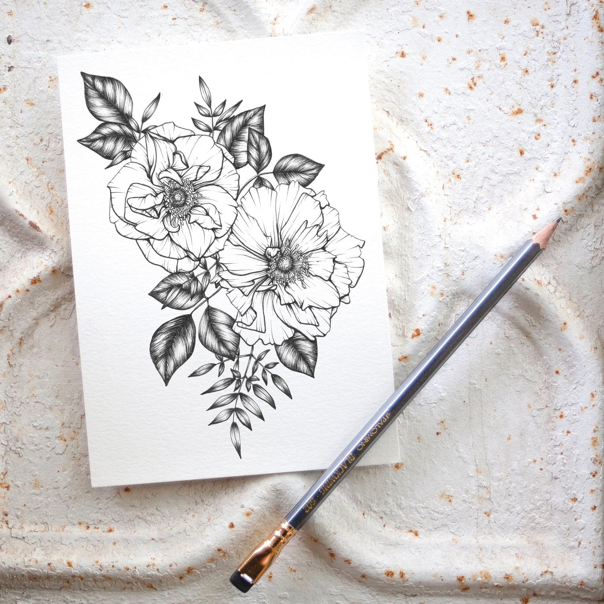 Tattoo Ticket Licensing Fee Tattoo Design Floral Tattoo - Etsy