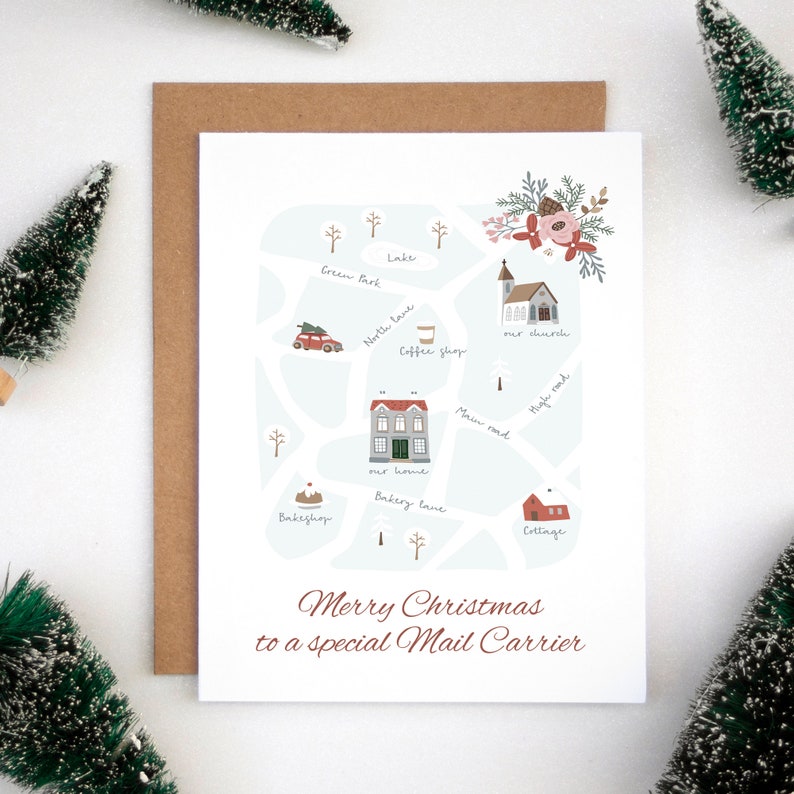 Mail Carrier Christmas Card Christmas Card For Mailman | Etsy