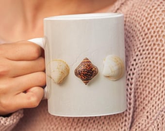 Seashell Beach Mug : tasse à café côtière sur le thème de l'océan