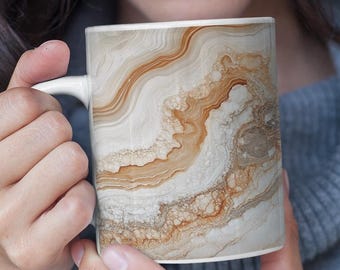 Sandstone Coffee Mug: Earthy Rustic Ceramic Cup, 11oz