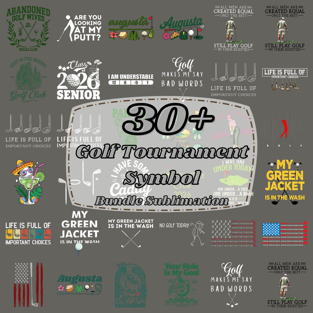 30+ Golf Tournament Symbol Bundle: PNG, PDF Files - Masters Theme - Etsy