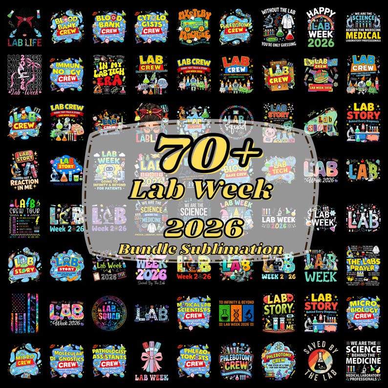 70+ Lab Story PNG Bundle, Lab Week 2026 Group Shirt Designs, Medical ...