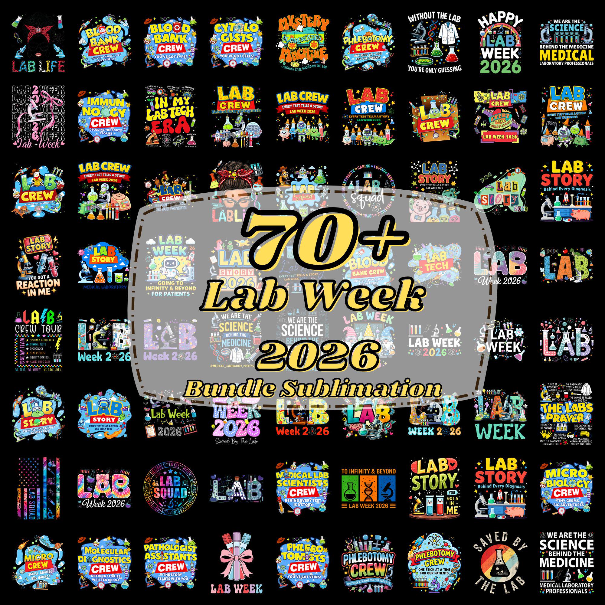 70+ Lab Story PNG Bundle, Lab Week 2026 Group Shirt Designs, Medical ...