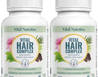 Vital Hair Complex – Hair Growth Vitamins for Women and Men (2 Pack)