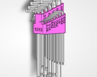 Metric & SAE Allen Wrench Organizer – Flexible TPU Holder