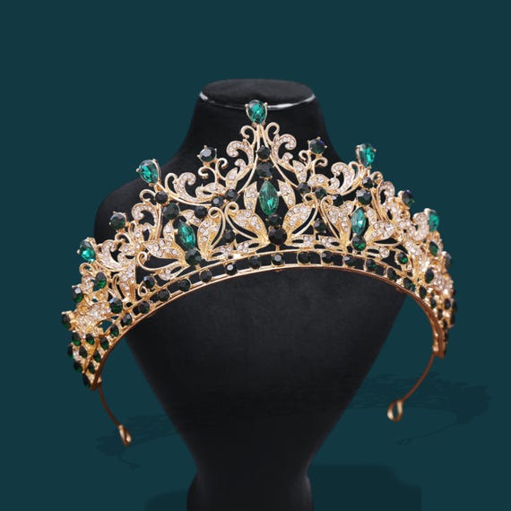 Elegant Gold Bridal Crown: Rhinestone Wedding Tiara - Etsy 