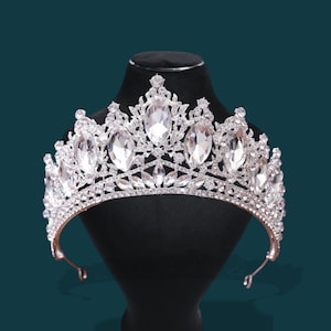 Baroque Crystal Rhinestone Bridal Crown: Elegant Princess Tiara