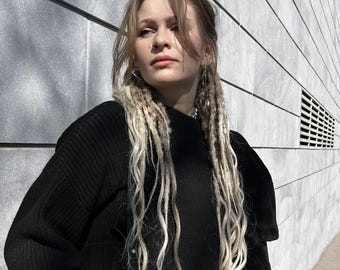 Dark Blonde Dreadlocks, Viking Boho Ombre Synthetic Hair Extensions