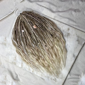 Blonde Ombre Dreadlock Extensions, Loose Wavy Ends, Boho Viking Style DE/SE