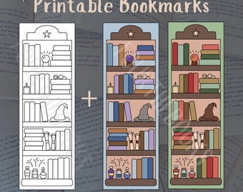 Marcador de Leitura Digital | Marcadores de Livros de Fantasia para Imprimir - Download Instantâneo em PDF e PNG