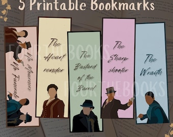 Pacote de Marcadores Digitais Six of Crows | Marcadores de Fantasia para Imprimir - Download Instantâneo em PDF e PNG
